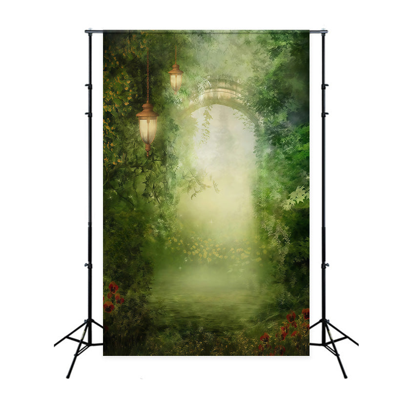 Enchanted Forest Backdrop Magical Misty Arch Lanterns Forest Backdrop MRR9-94