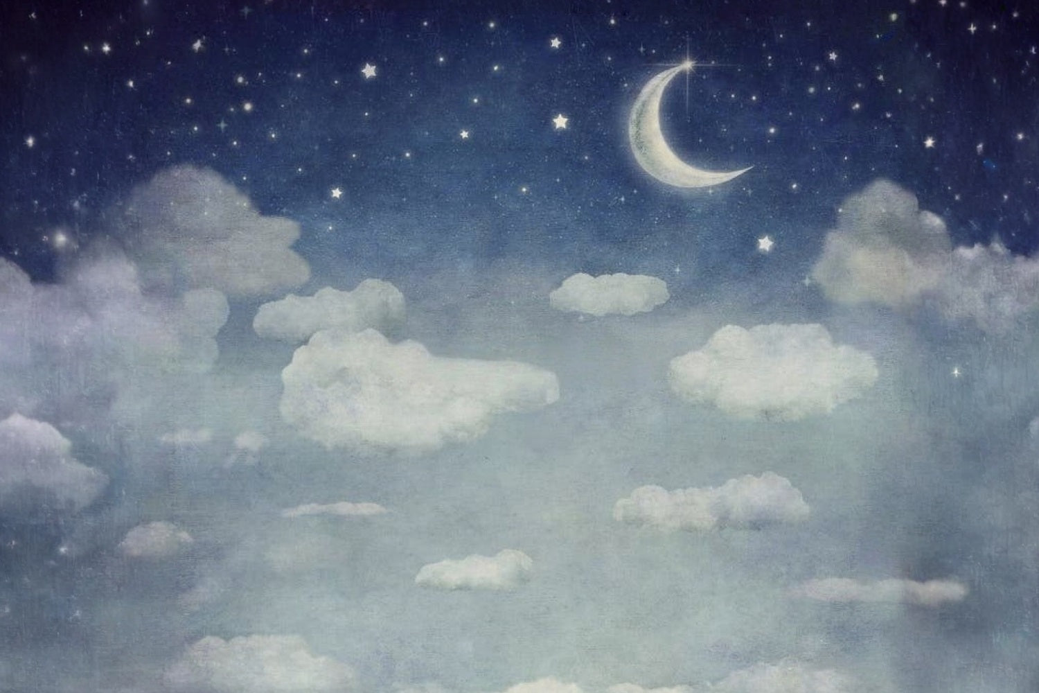 Cloud Backdrop Moonlit Starry Sky Dreamy Clouds Sky Backdrop MRR9-95
