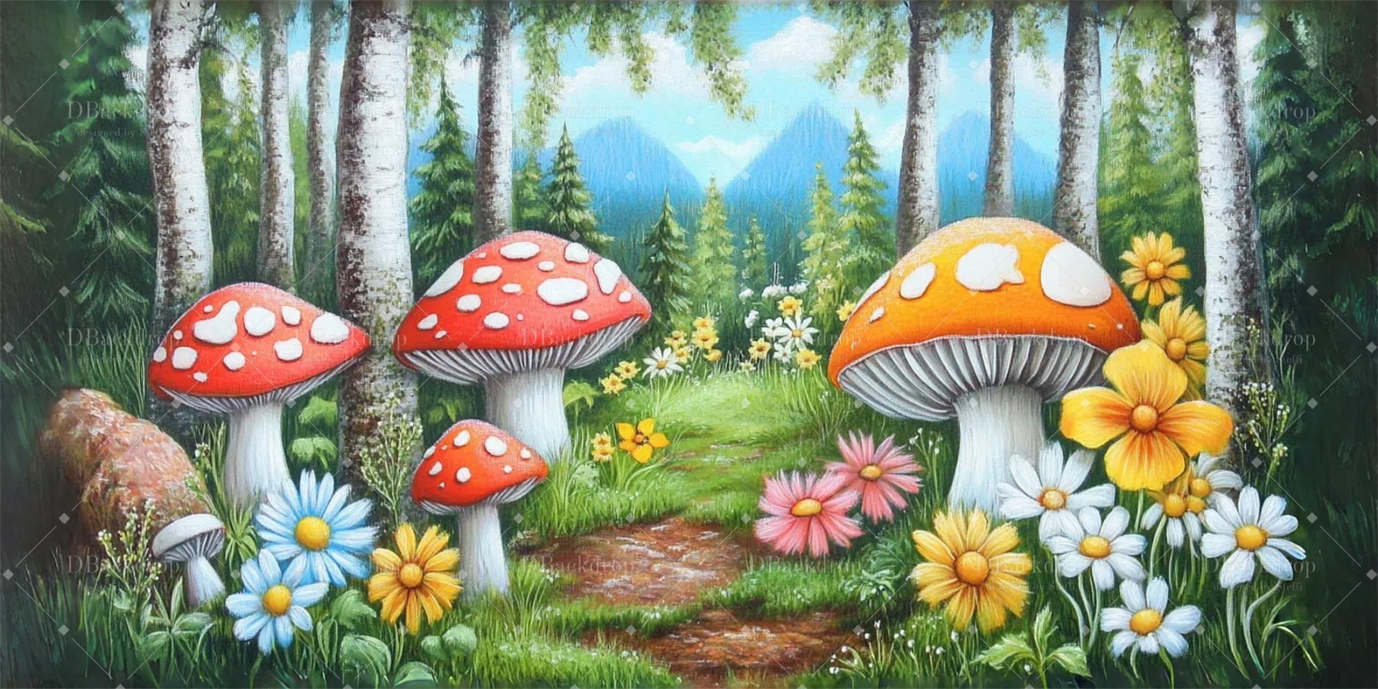 Church Stage Backdrops Mushroom Forest Dance Backdrops CSH59-T15