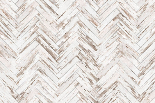 Herringbone Spell Mottled White Wooden Rubber Floor Mat for Photography RM12-57