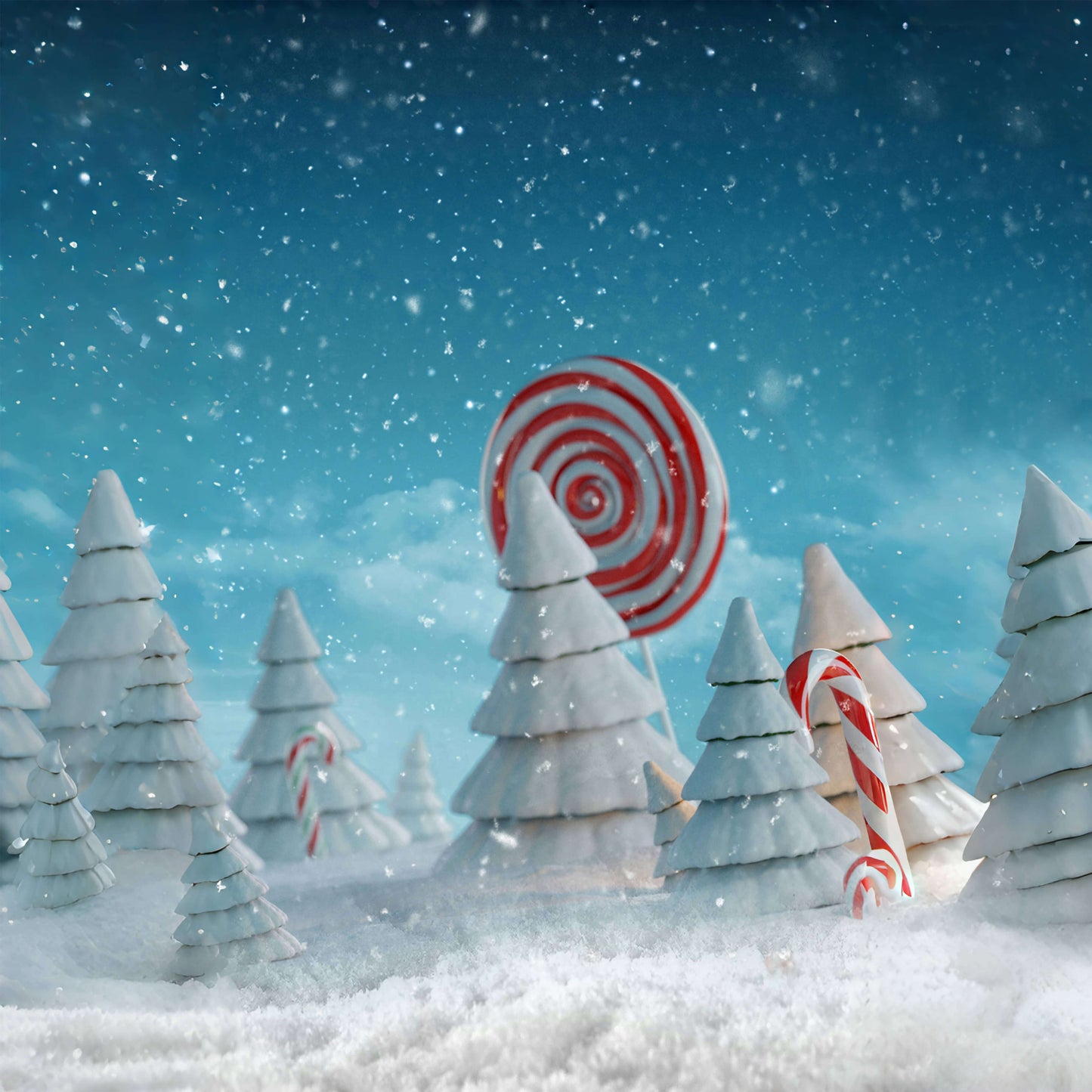 Winter Snowy Christmas Candy House Backdrop Room Set – Dbackdrop