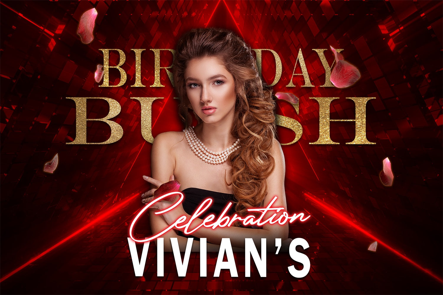 Custom Backdrops Birthday Parties Red Luxurious Celebration Backdrop R