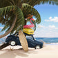 DBackdrop Summer Seaside Beach Coconut Tree Car Flamingo Swimming Ring Backdrop RR3-41