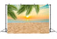 DBackdrop Summer Seaside Beach Coconut Tree Sunset Backdrop RR3-42