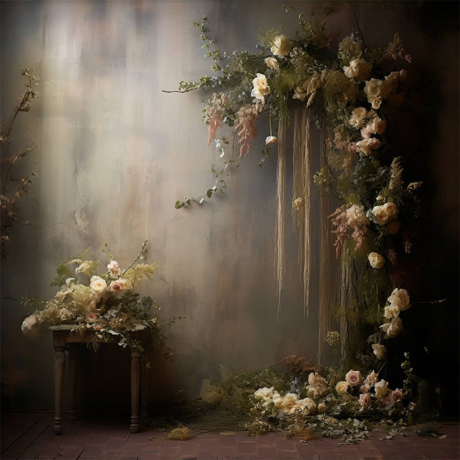 DBackdrop Abstract Vintage Wall Rose Decorative Small Table Backdrop R