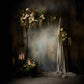 DBackdrop Abstract Vintage Wall White Rose Decorative Door Frame Backdrop RR4-10