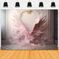 DBackdrop Vintage Wall Plaid Floor Pink Wings Backdrop RR4-29