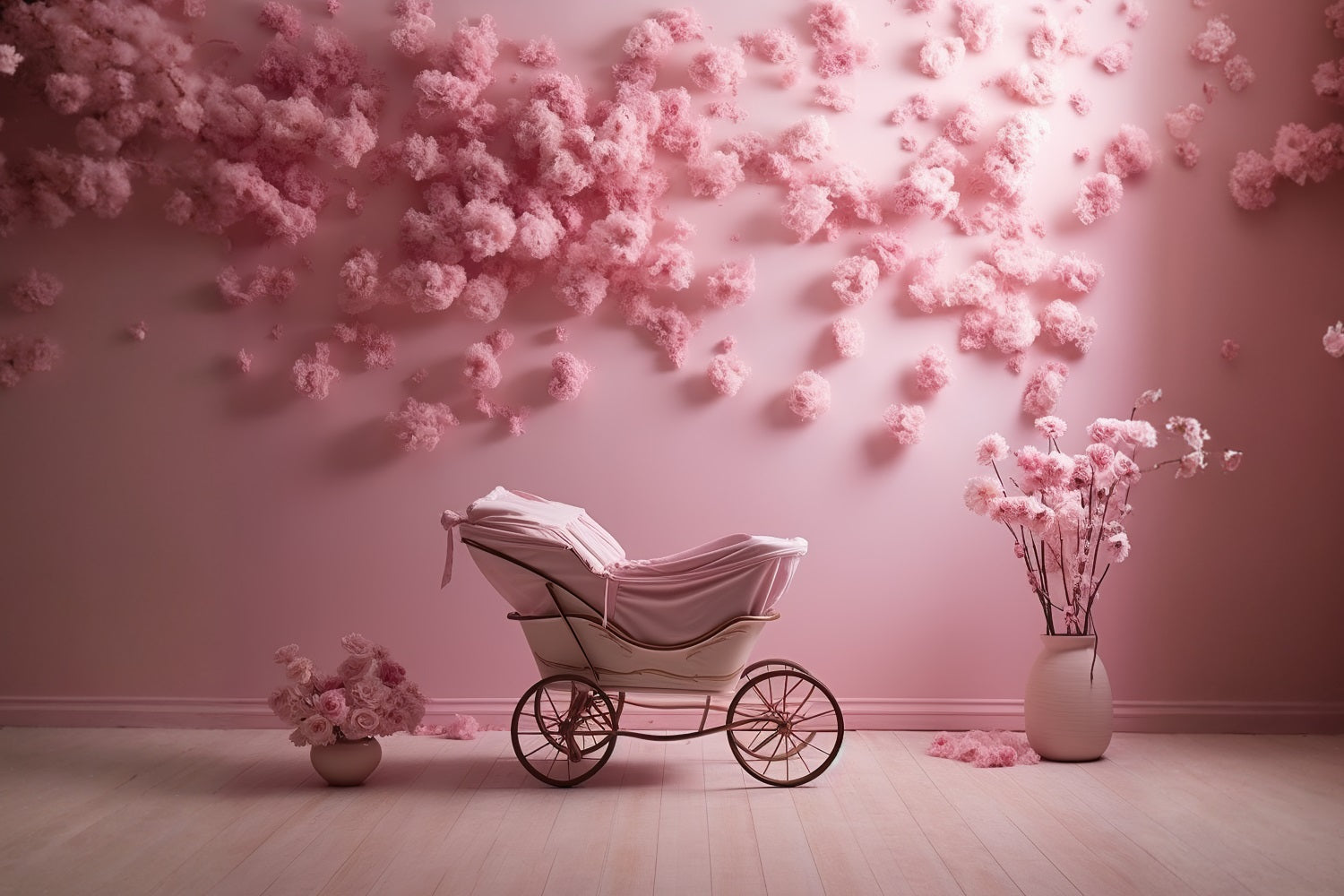 DBackdrop Pink Wall Rose Embellished Trolley Backdrop RR4-34 – Dbackdrop