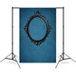 DBackdrop Art Classic Black Oval Photo Frame Blue Abstract Backdrop RR4-60