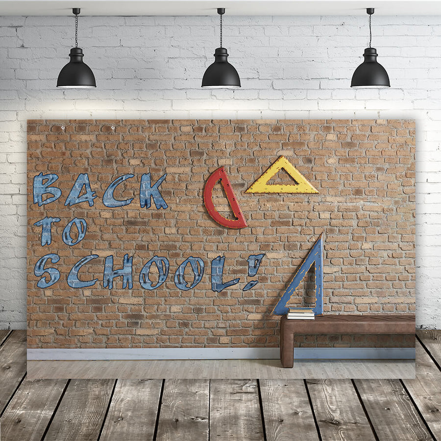 Custody Ruler Backdrop Back to School Rulers Brick Wall Backdrop RR6-29