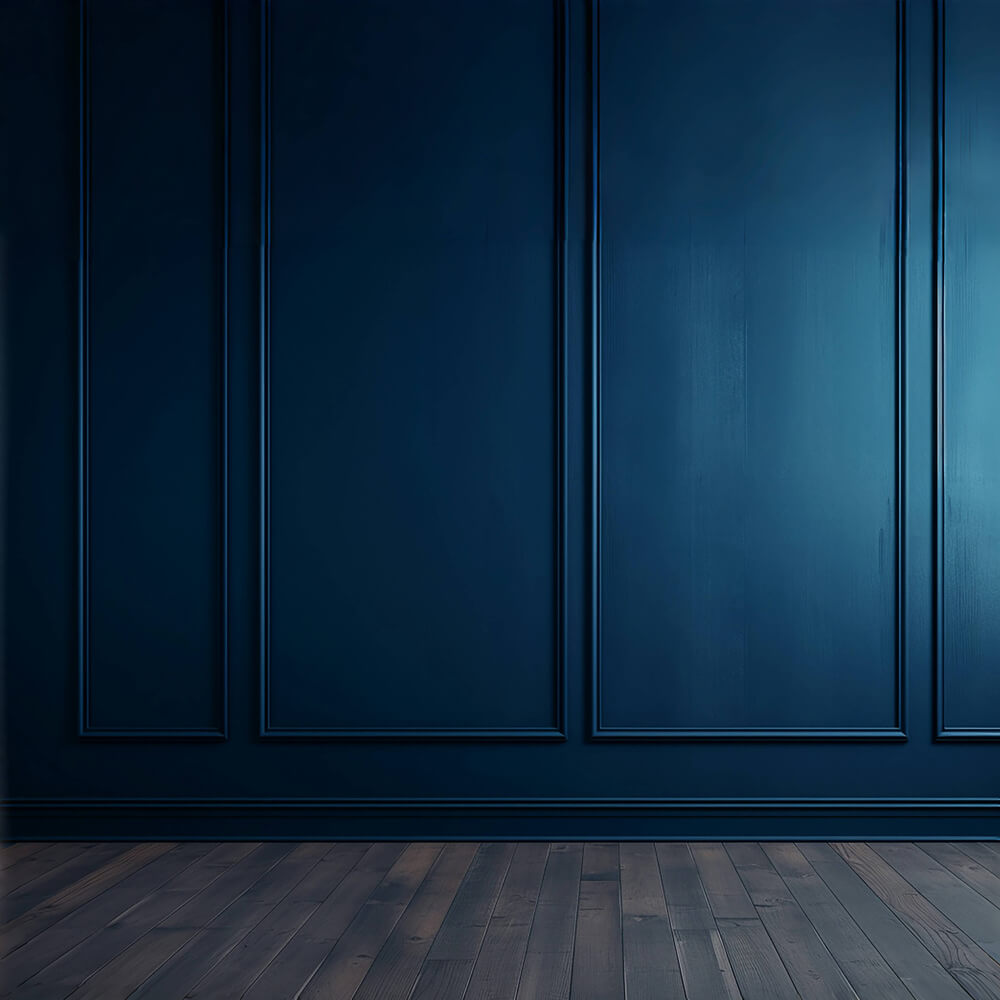 Vintage Blue Retro Wall Wood Floor Backdrop RR6-81