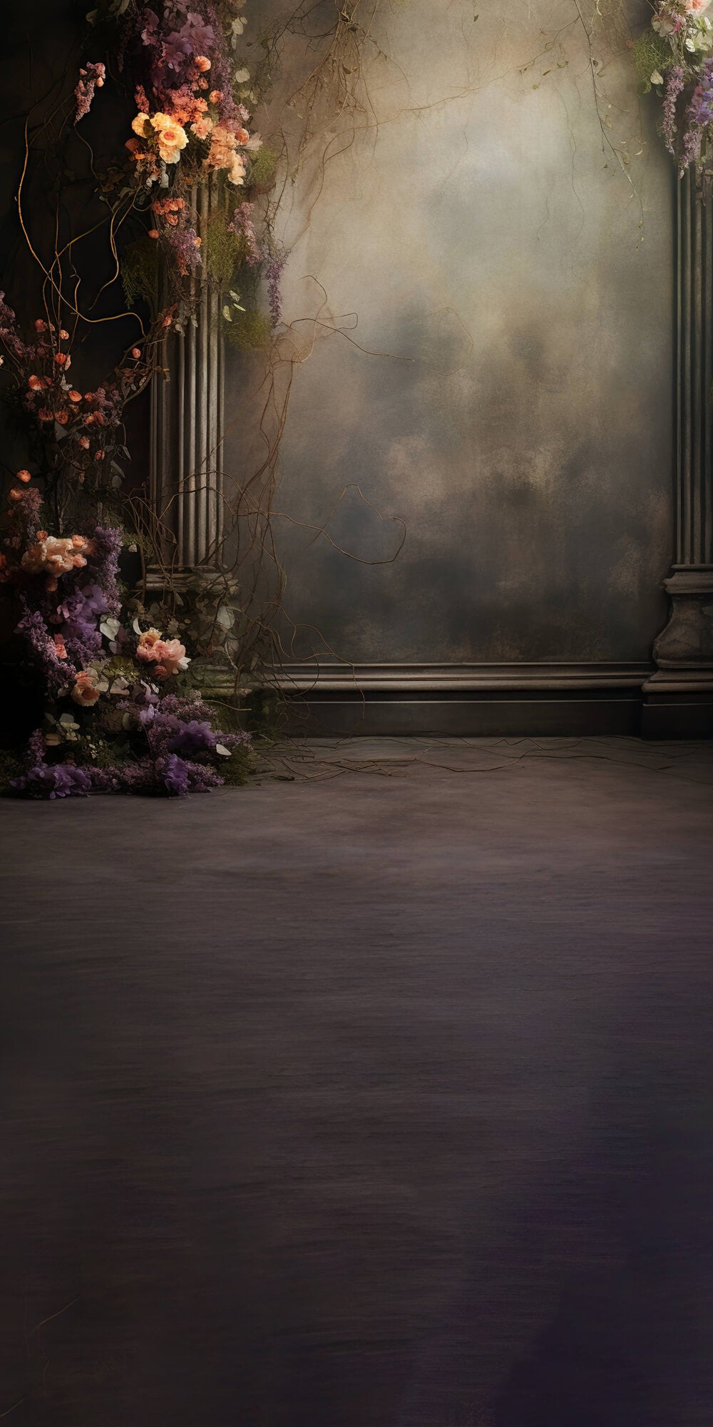 Retro Floral Sweep Fine Art Photography Backdrop RR6-96 – Dbackdrop