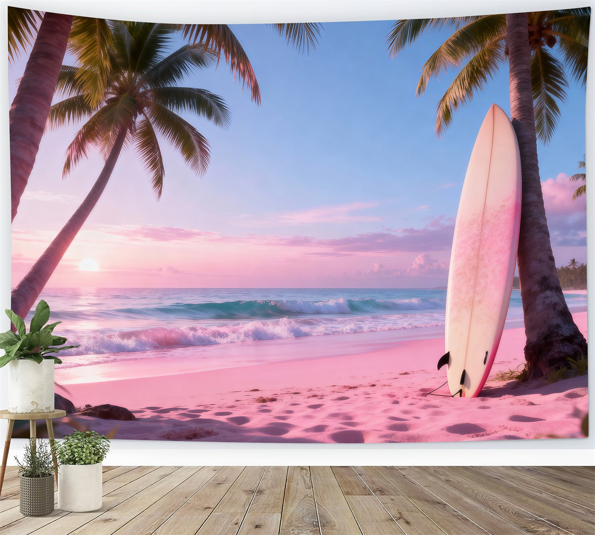 Tropical Beach Backdrop Serene Surfboard Seaside Summer Photo Backdrop Ideas RR61-15