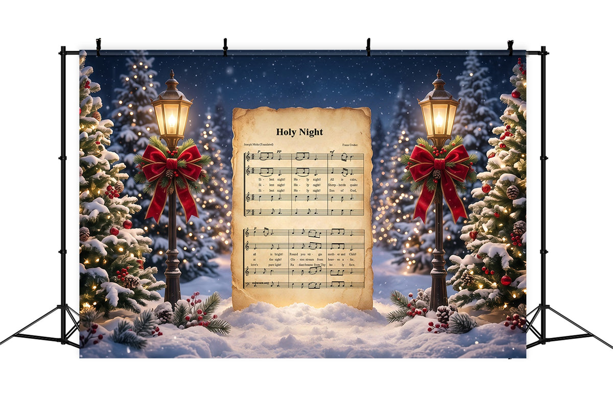 Christmas Carol Backdrop Holy Night Sheet Music Christmas Theme Photo Backdrop RR610-167