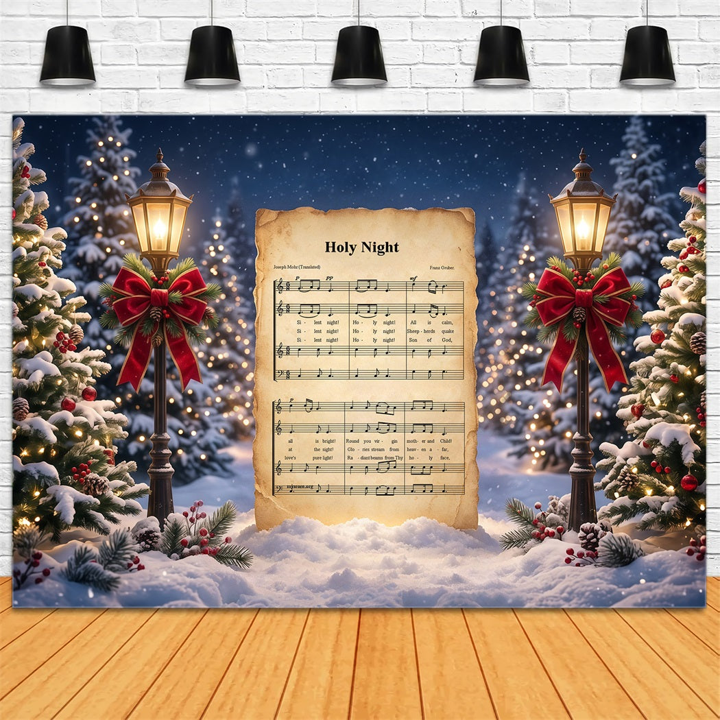 Christmas Carol Backdrop Holy Night Sheet Music Christmas Theme Photo Backdrop RR610-167