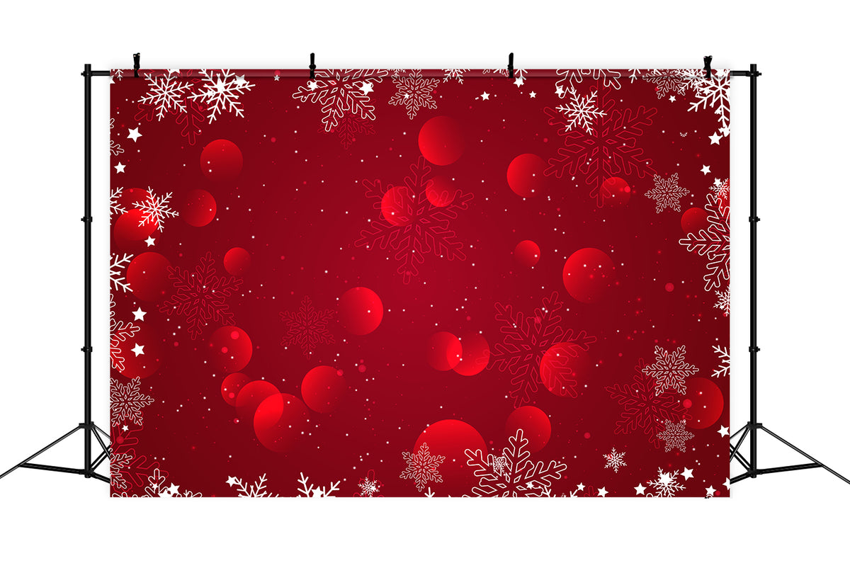 Christmas Backdrop Red Snowflake Bokeh Pattern Christmas Scene Photo Backdrops RR610-169