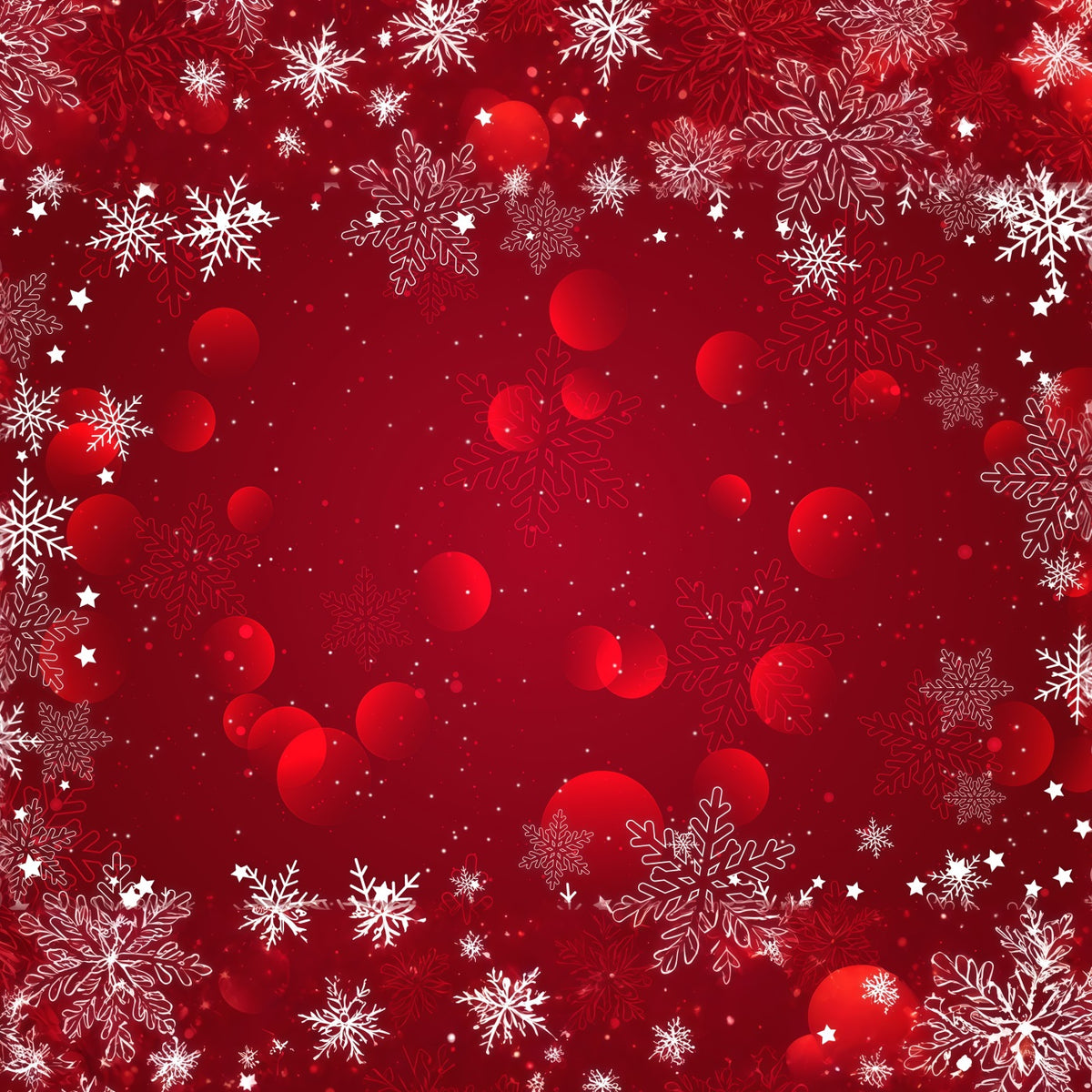 Christmas Backdrop Red Snowflake Bokeh Pattern Christmas Scene Photo Backdrops RR610-169
