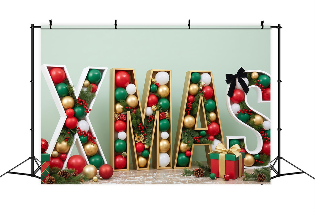 Vintage Christmas Photo Backdrop Ornament Letter Gift Display Xmas Photo Backdrops RR610-23