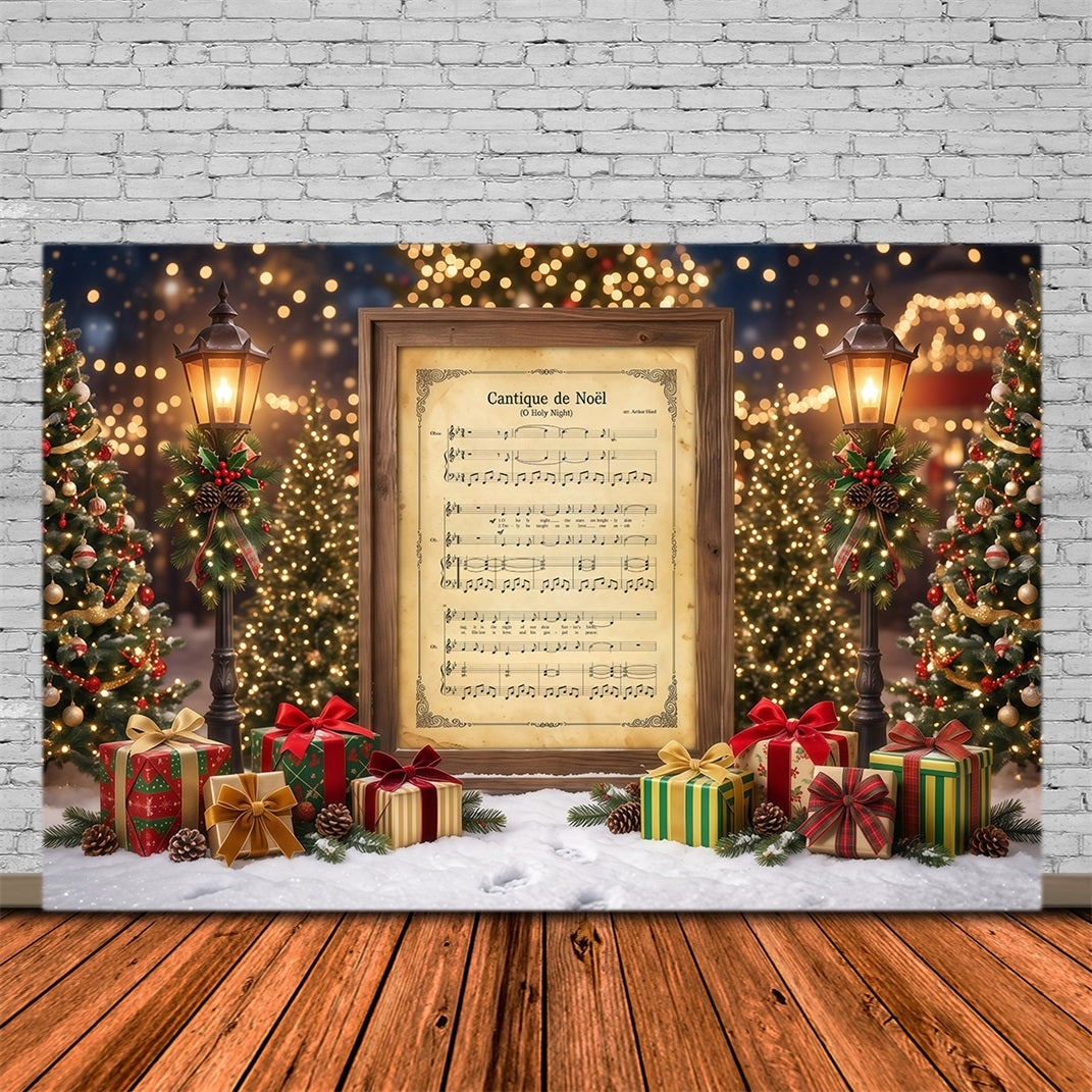 Christmas Sheet Music Backdrop Vintage Carol Music Display Fun Christmas Backdrop RR610-39