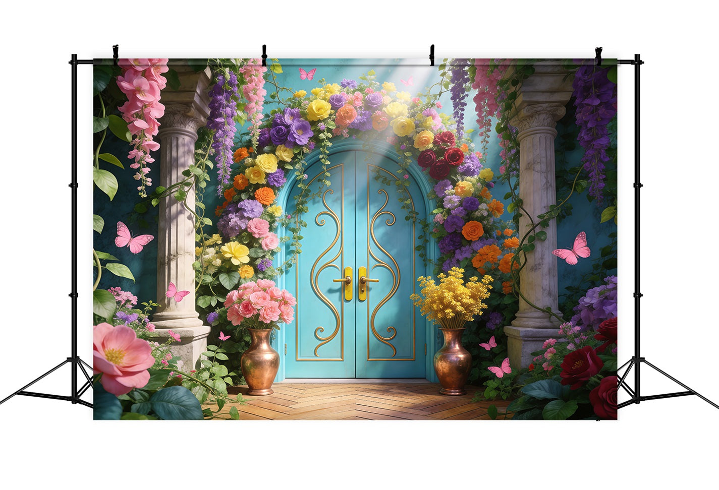 Garden Backdrop Floral Palace Doorway Elegance Spring Backdrop For Pictures RR62-36