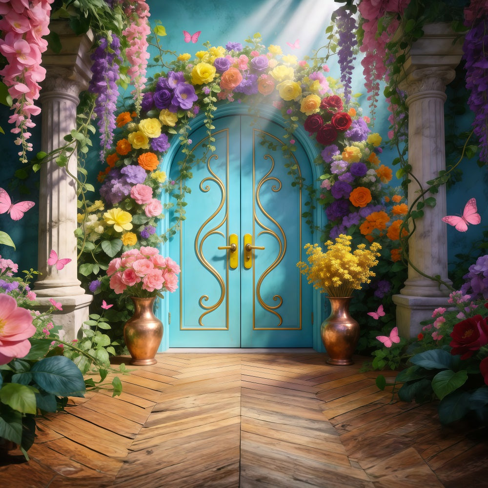 Garden Backdrop Floral Palace Doorway Elegance Spring Backdrop For Pictures RR62-36