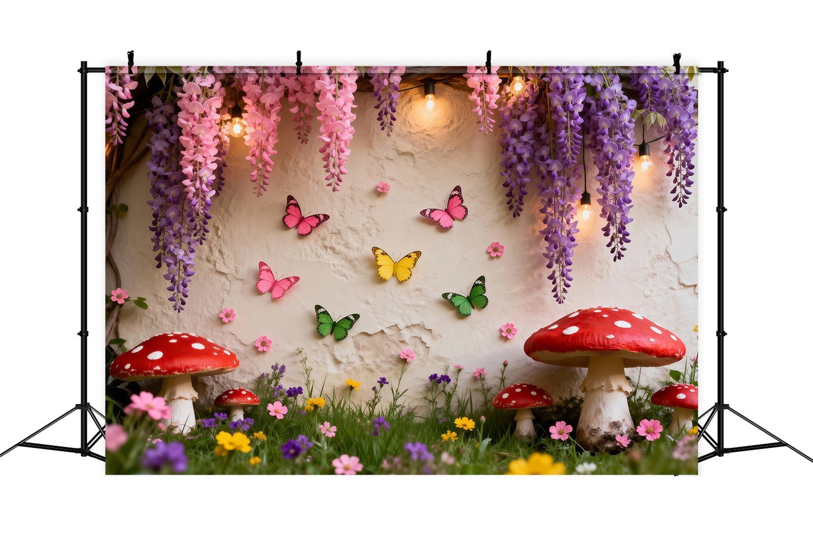Butterfly Backdrop Ideas Enchanted Floral Fairy Wall Spring Picture Backdrop RR62-44