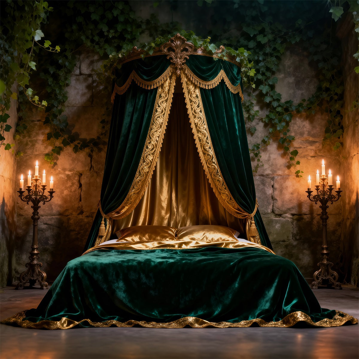 Backdrops for Boudoir Emerald Velvet Canopy Romance Headboard Backdrop Photography RR62-58