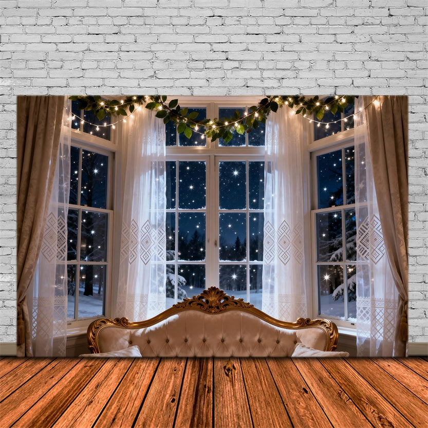 Boudoir Headboard Backdrop Starry Winter Window Glow Boudoir Backdrop Ideas RR62-61
