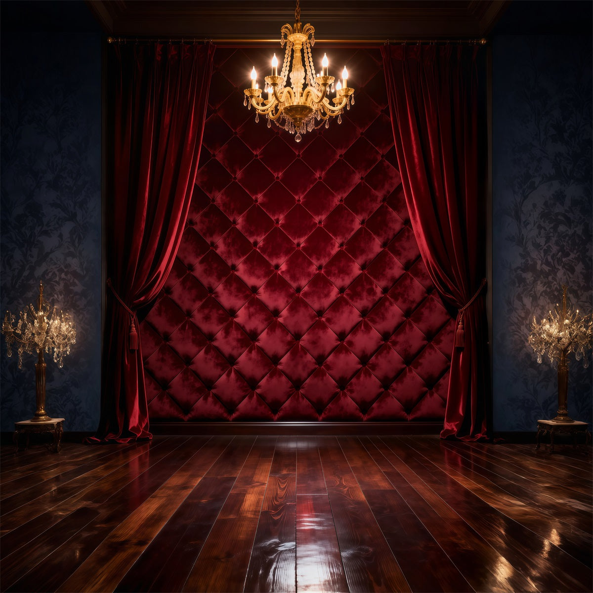 Boudoir Backdrop Burgundy Quilted Wall Drapes Vintage Photography Backdrop RR62-68