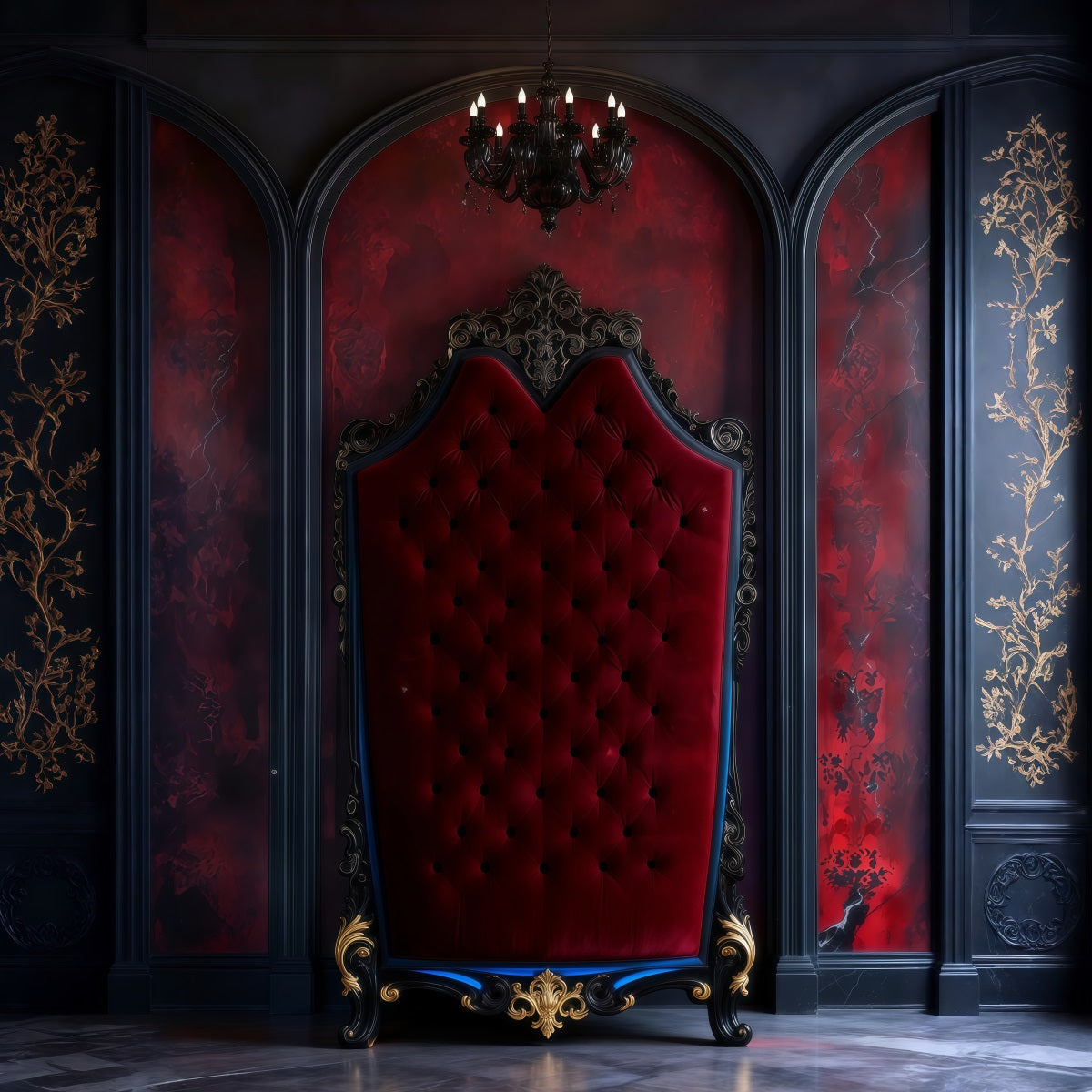Boudoir Photography Backdrops Gothic Velvet Throne Arch Vintage Wall Backdrop RR62-69