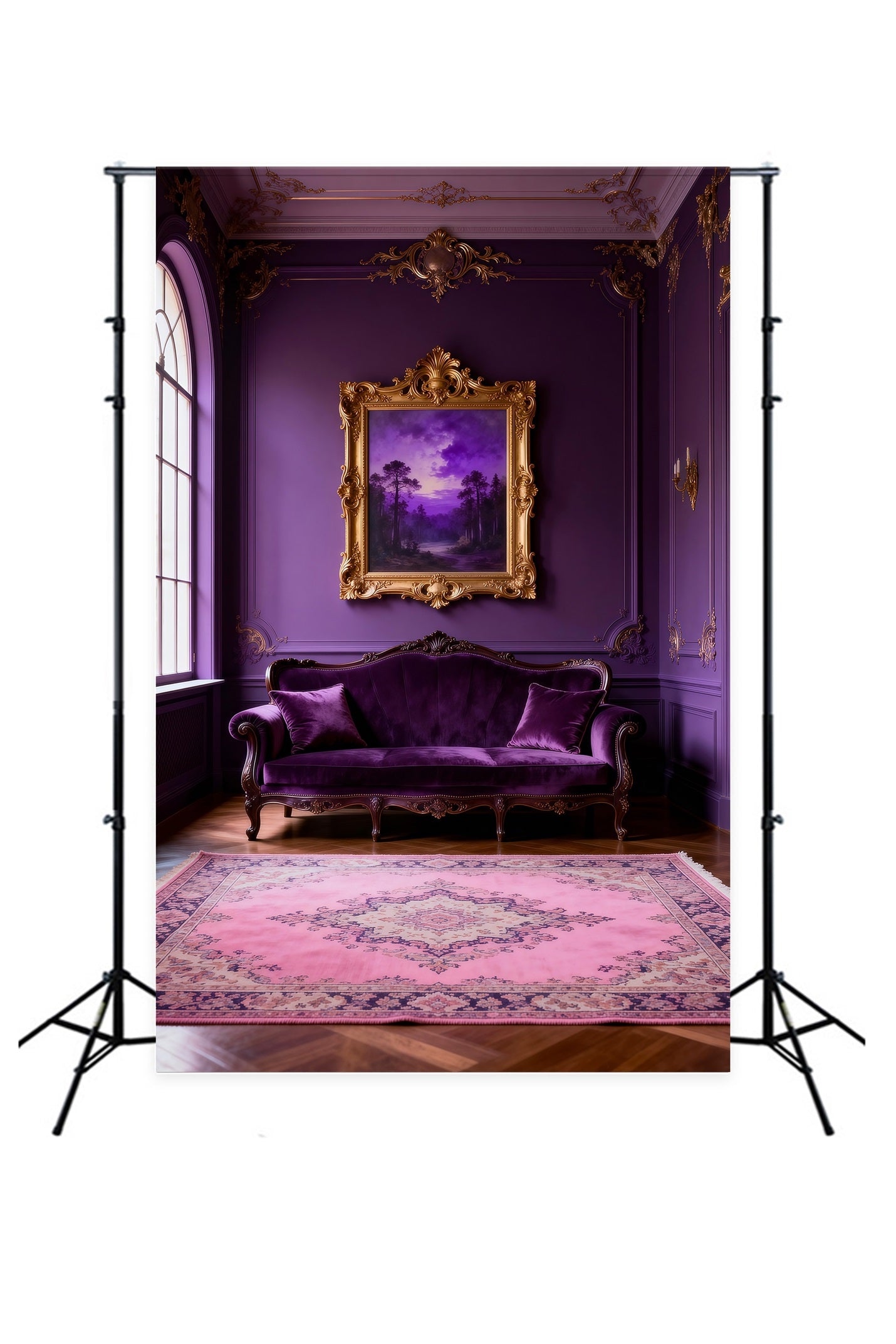 Backdrops For Boudoir Photography Royal Amethyst Velvet Lounge Retro Backdrop RR62-71