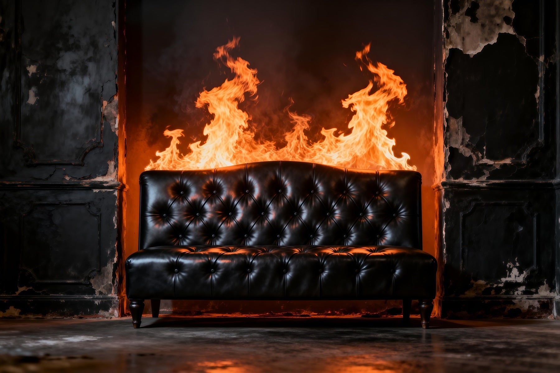 Backdrops for Boudoir Inferno Noir Leather Sofa Antique Photography Backdrops RR62-73