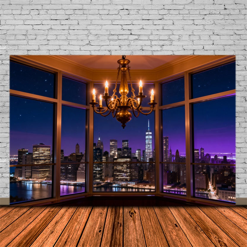 Boudoir Backdrops Midnight Skyline Candle Chandelier Boudoir Backdrop Ideas RR62-81