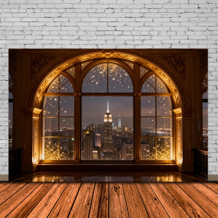 Backdrops for Boudoir Gilded Arched City Glow Boudoir Photo Backdrops RR62-82