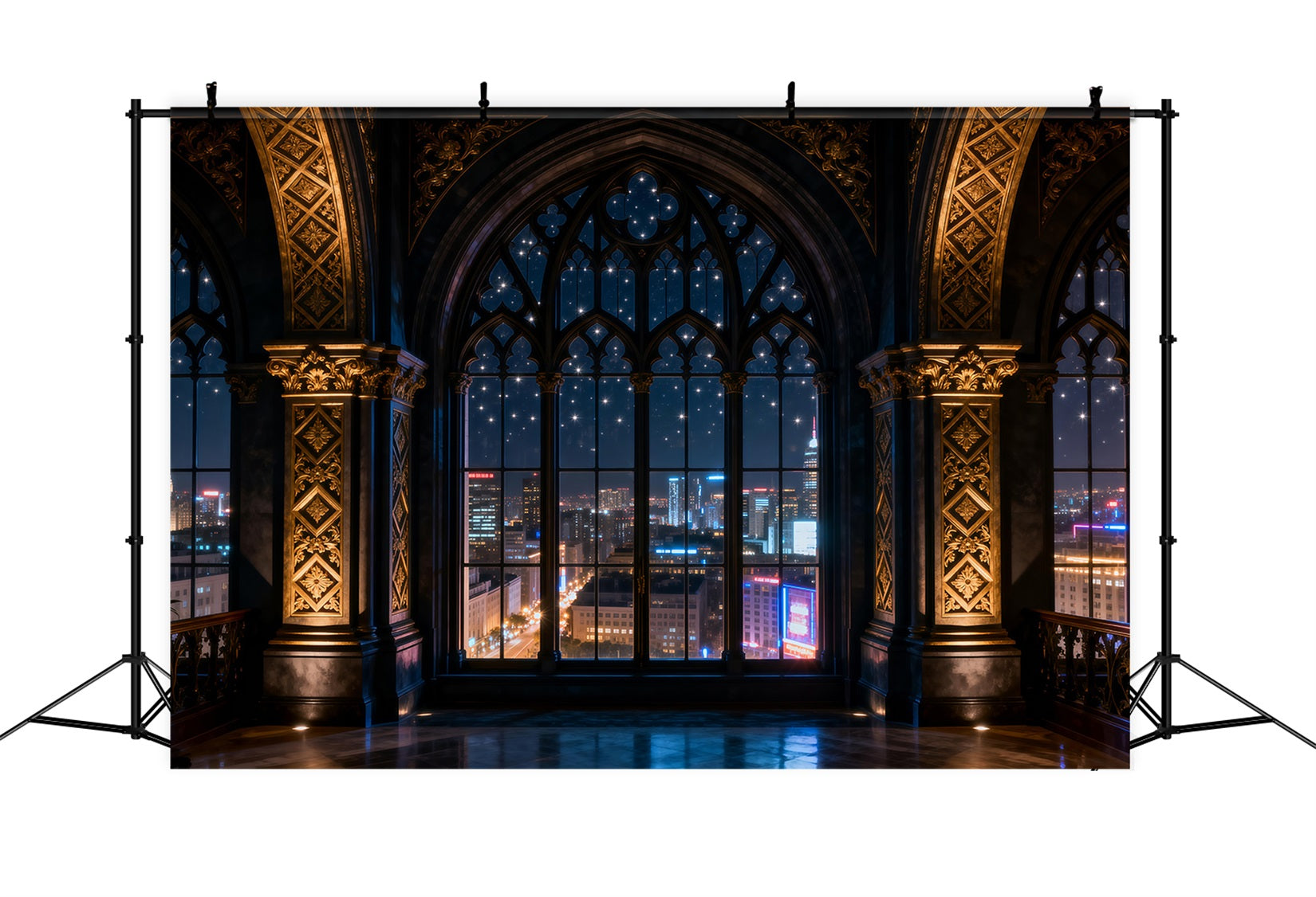 Boudoir Backdrops Gothic Citylight Cathedral Window Backdrops for Boudoir RR62-83