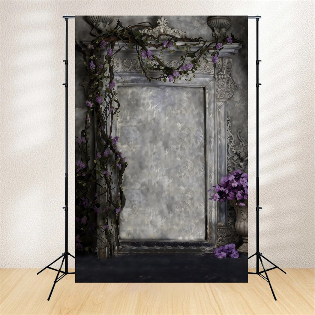 Boudoir Backdrops Ivy Carved Stone Classical Archway Antique Photography Backdrops RR62-89