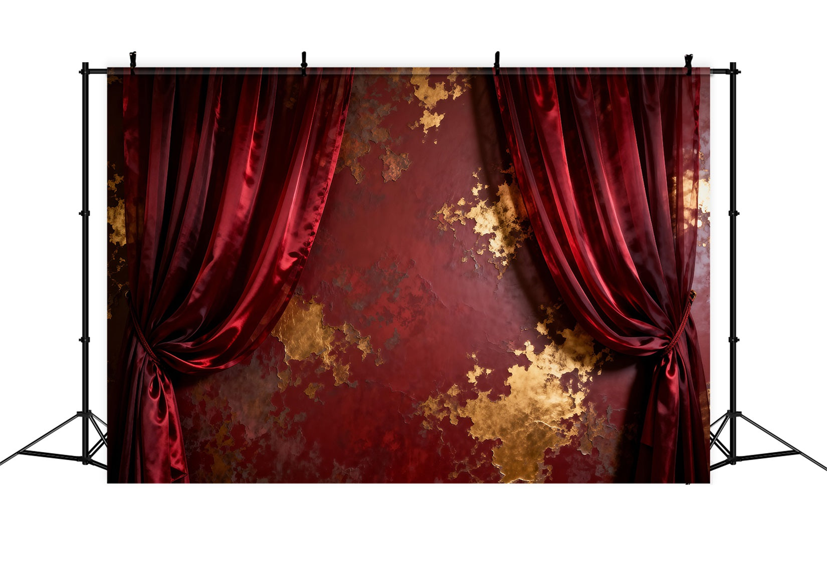 Backdrops for Boudoir Crimson Gilded Velvet Curtain Texture Vintage Wall Backdrop RR62-90
