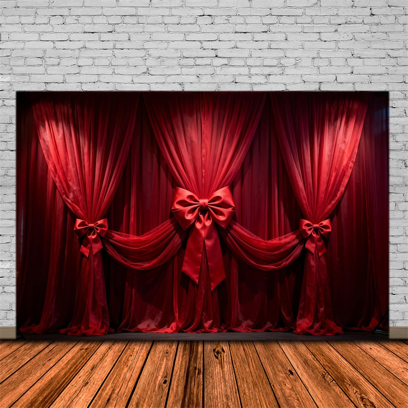 Boudoir Photography Backdrops Crimson Velvet Bowed Drapery Classic Photo Backdrop RR62-91