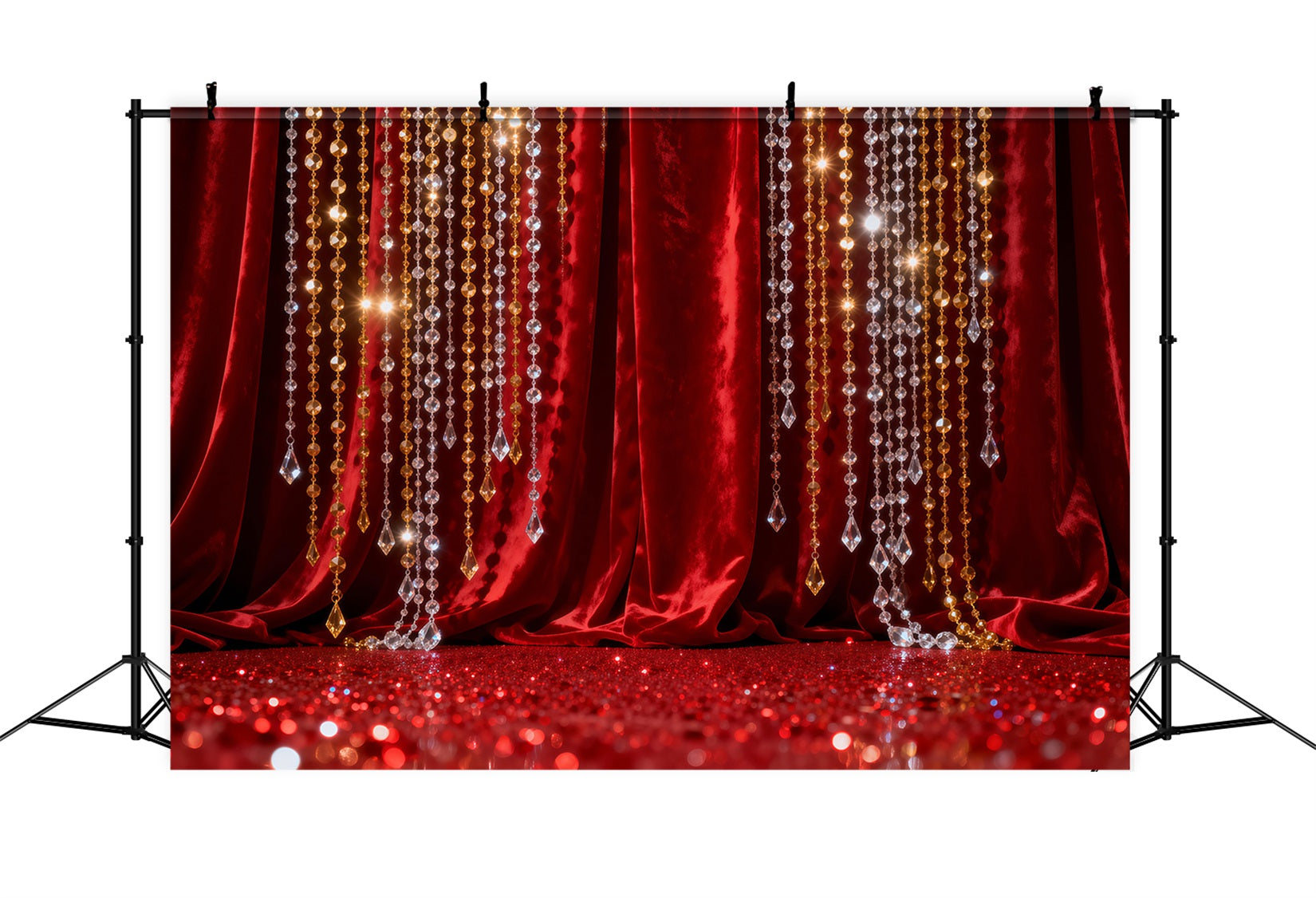 Boudoir Backdrops Crimson Crystal Curtain Sparkle Boudoir Photo Backdrops RR62-99