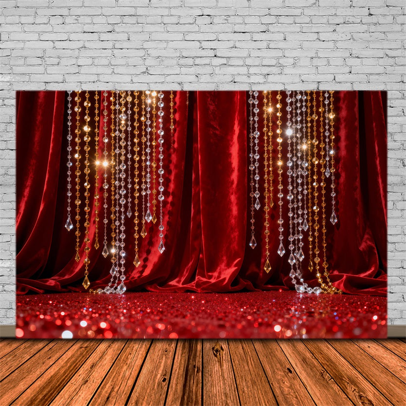 Boudoir Backdrops Crimson Crystal Curtain Sparkle Boudoir Photo Backdrops RR62-99