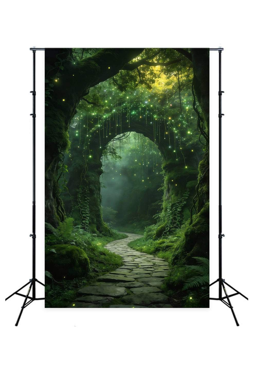 Forest Photo Booth Backdrop Glowing Vine Arch Enchanted Path Rainfores
