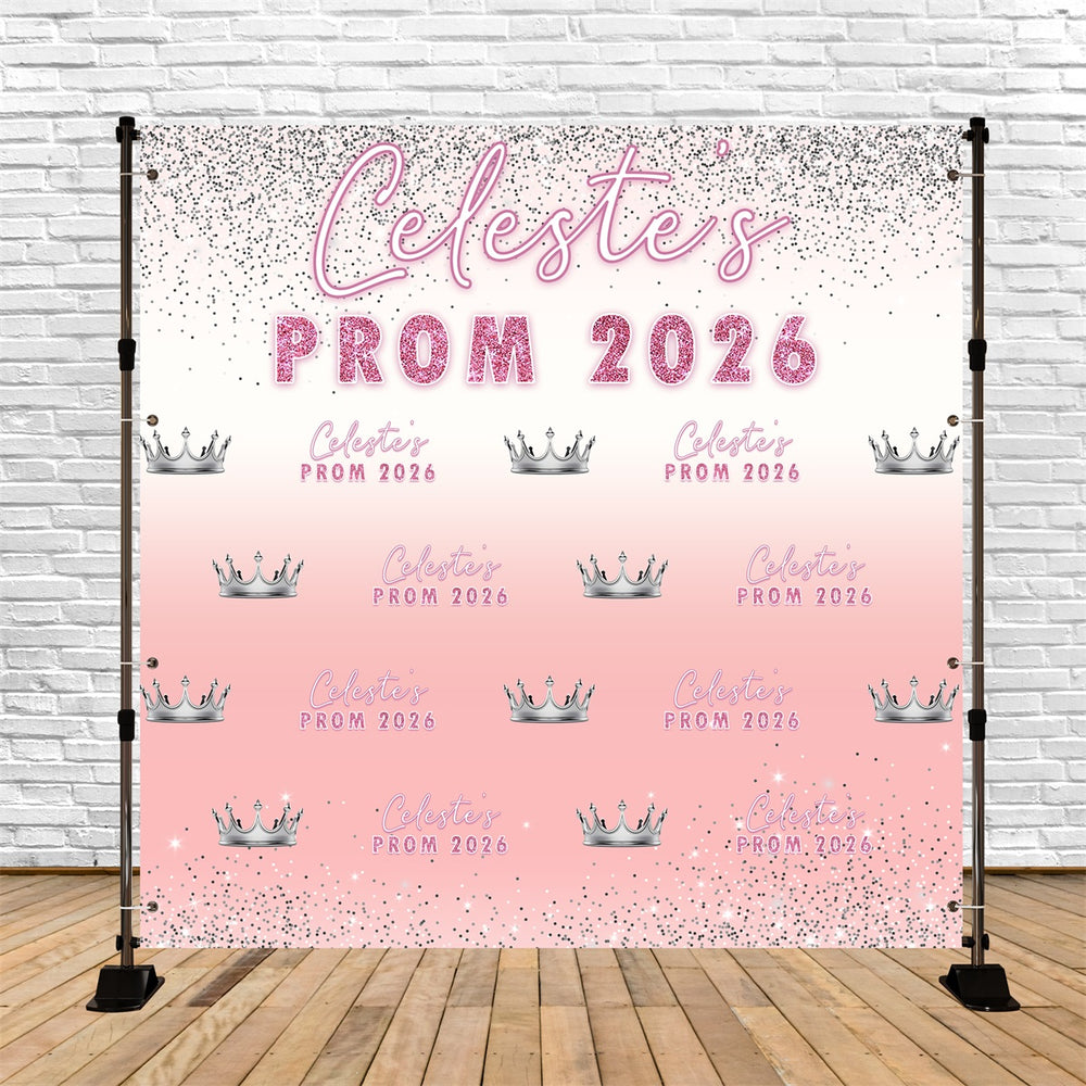 Crown Decor Prom Party Backdrop Crown Accents Pink Celebration Custom