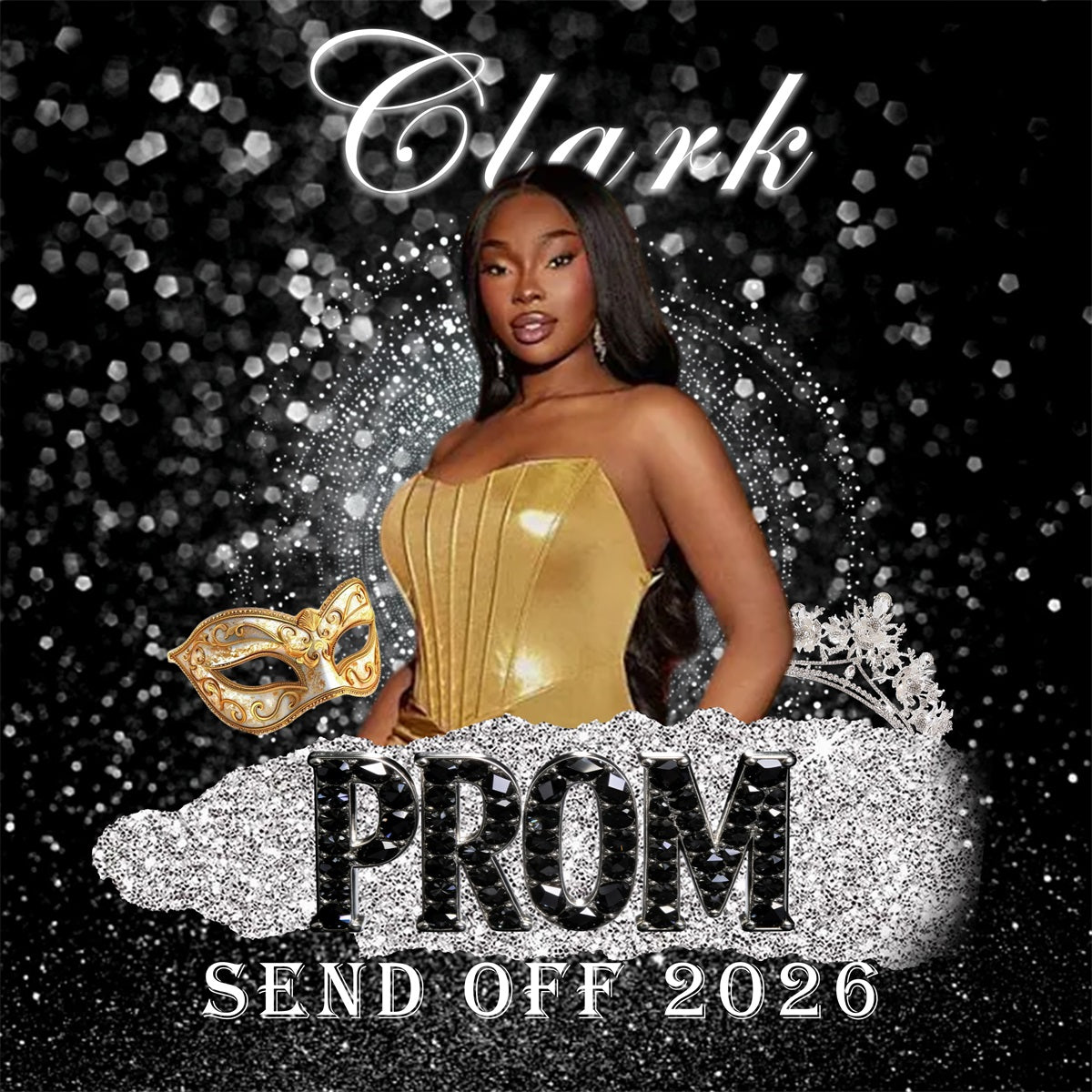 Silver Glitter Prom Backdrop Gold Mask Sparkle Diamond Prom Backdrop Ideas RR63-61