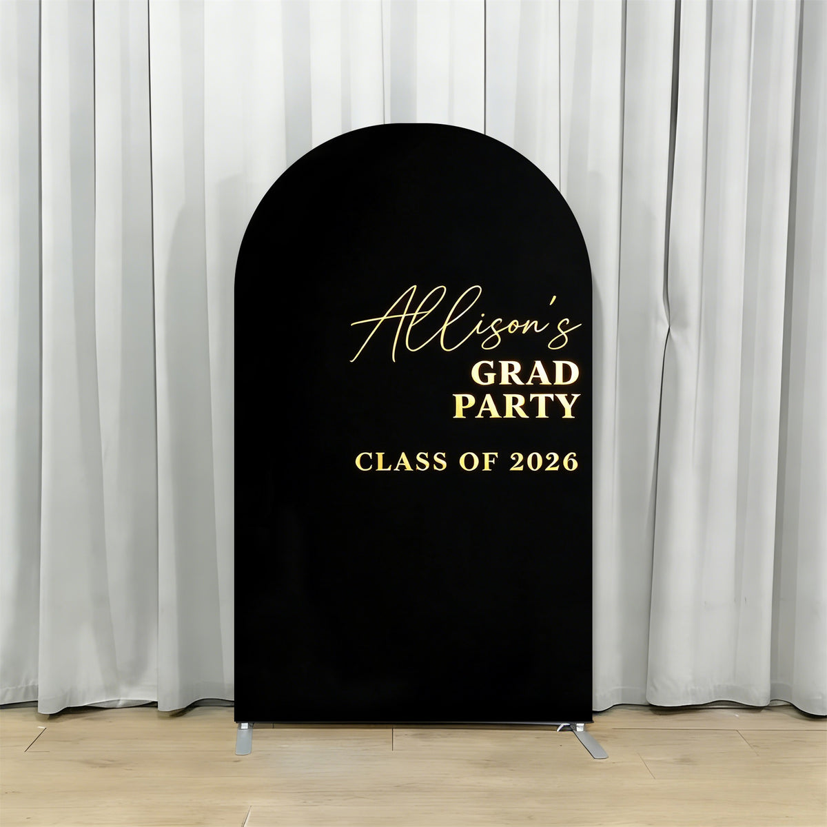 Large Graduation Arch Backdrop Black Arch Gold Accent Extra Large Grad