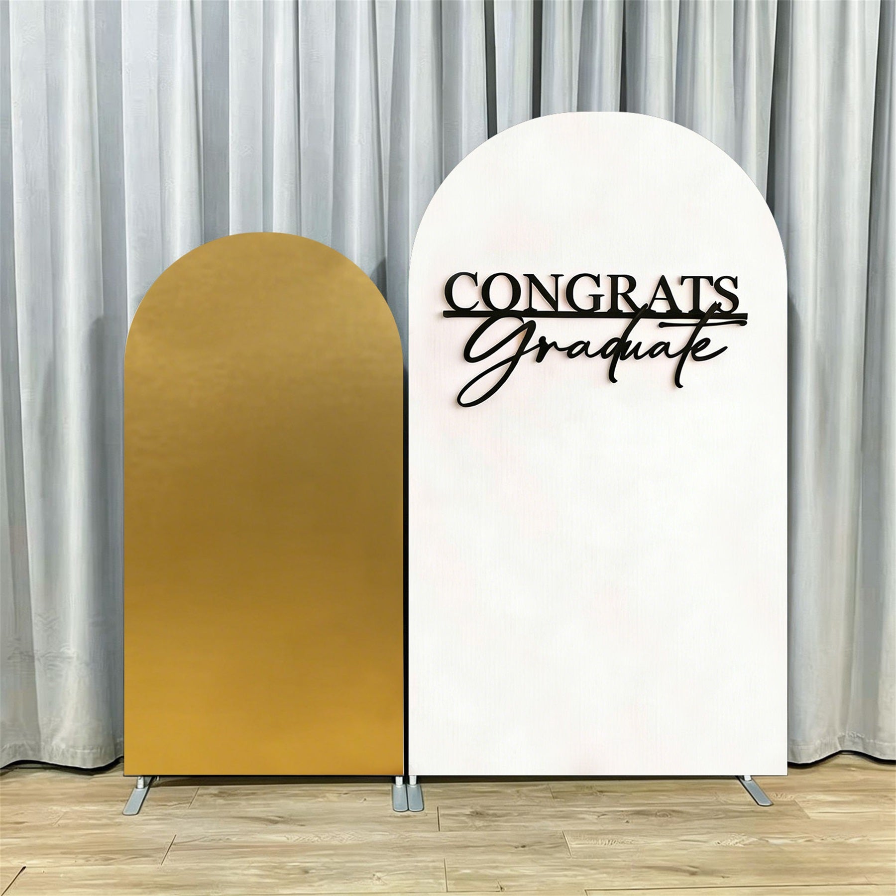 Graduation Photo Booth Backdrop Gold White Party Arch Custom Graduation Photo Booth Backdrop RR64-20