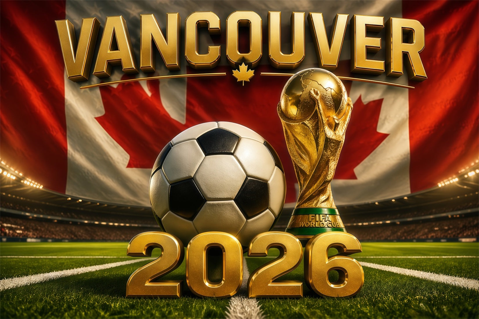 2026 Soccer Party Backdrop Vancouver Vancouver Soccer FIFA World Cup Host City Landmarks Backdrop RR64-33