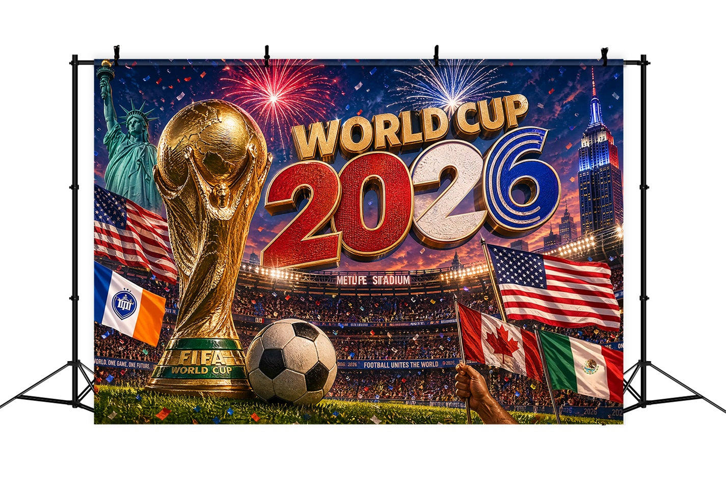 New York Championship Viewing Party Backdrop MetLife Stadium World Cup Host City Landmarks Backdrop RR64-35