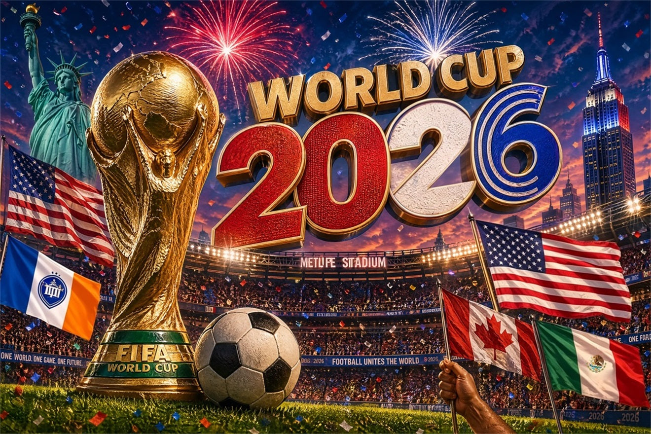 New York Championship Viewing Party Backdrop MetLife Stadium World Cup Host City Landmarks Backdrop RR64-35