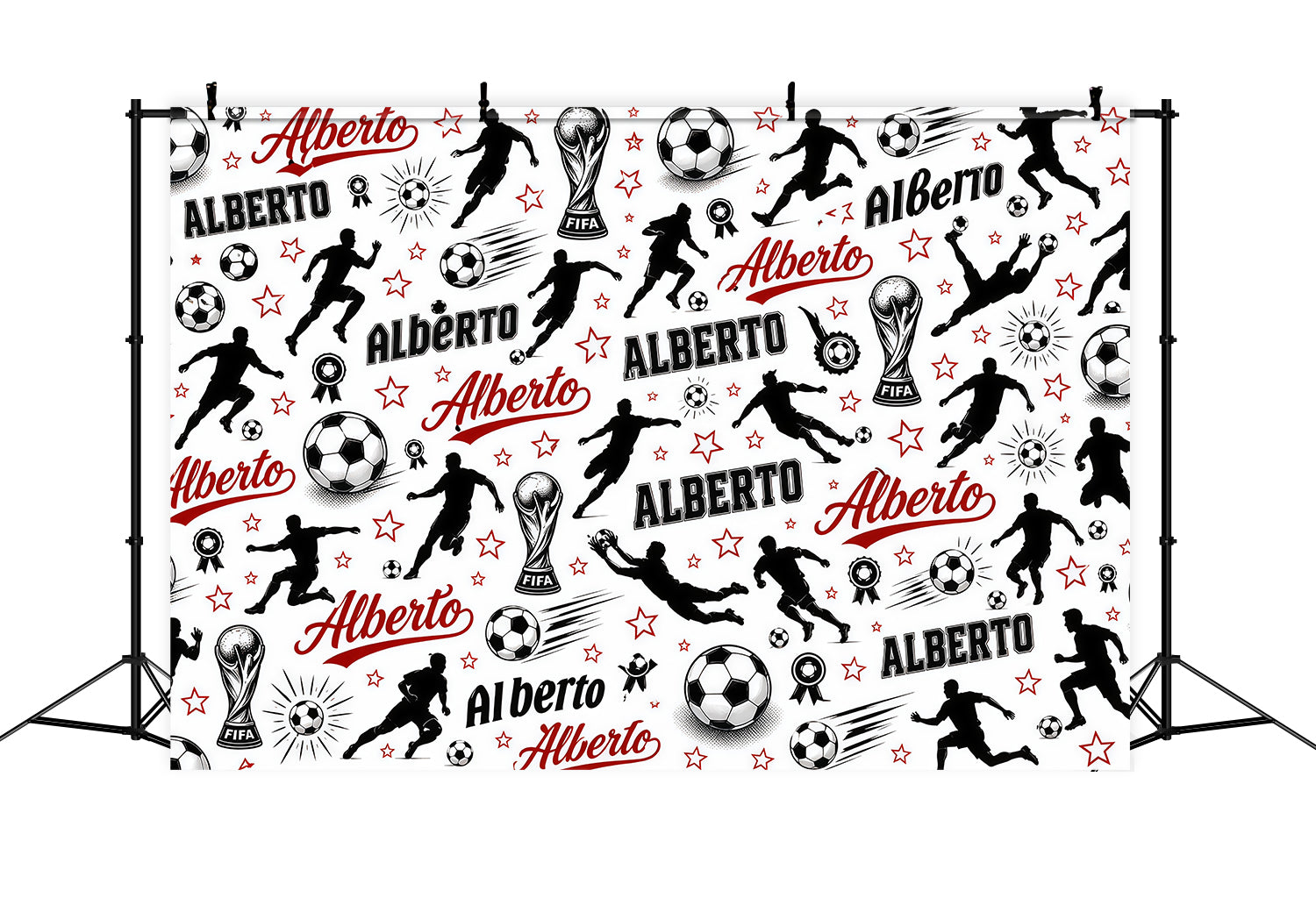 Customization 2026 Soccer Party Backdrop Custom Name Throw Soccer Pattern Soccer Backdrop RR64-39