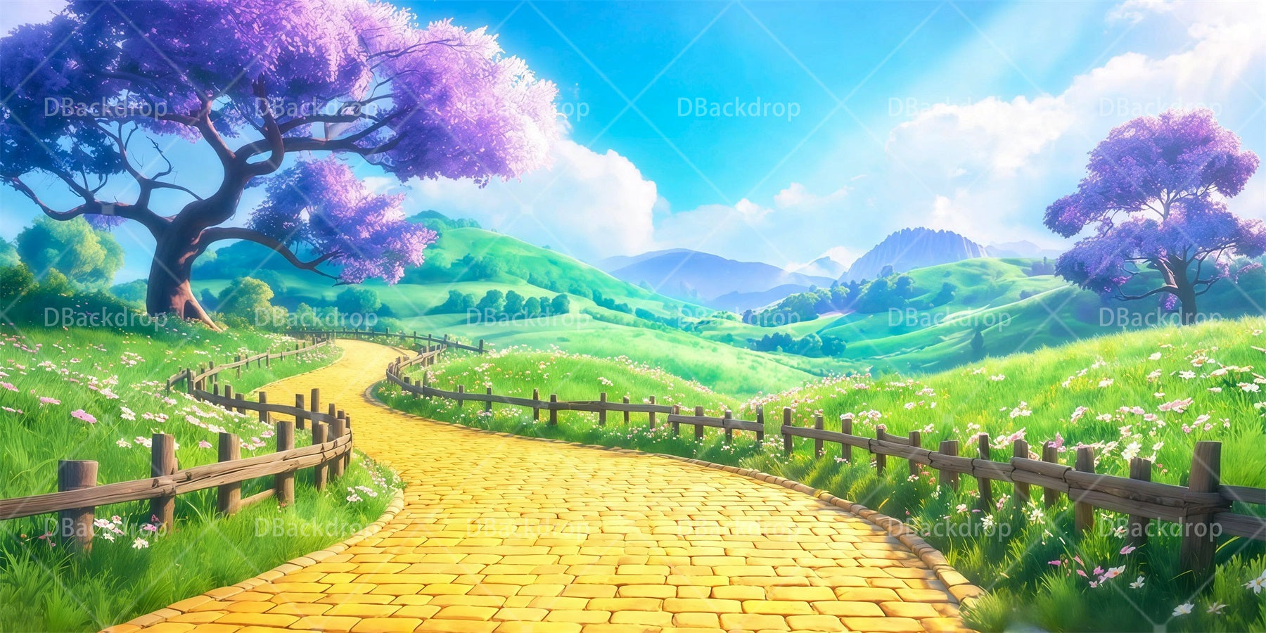 Performance Backdrop Yellow Brick Road Stage Scenery Backdrops RR65-T101